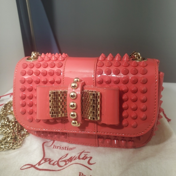 Christian Louboutin pink sweet charity studded chain clutch - Picture 3 of 11
